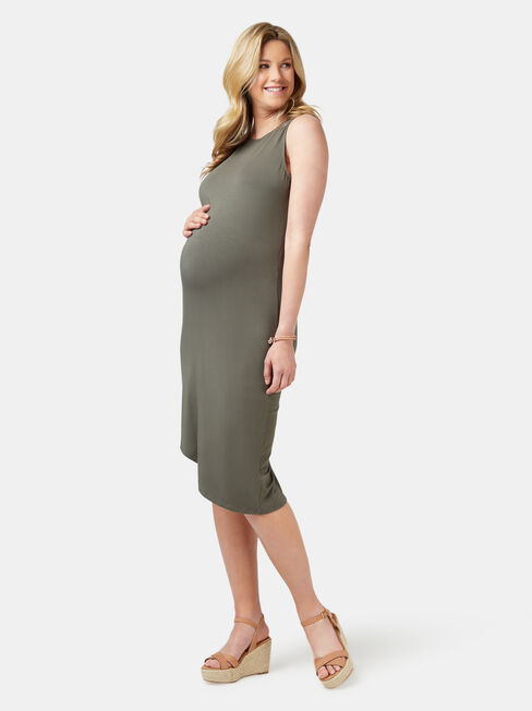 Clara Maternity Dress, Green, hi-res