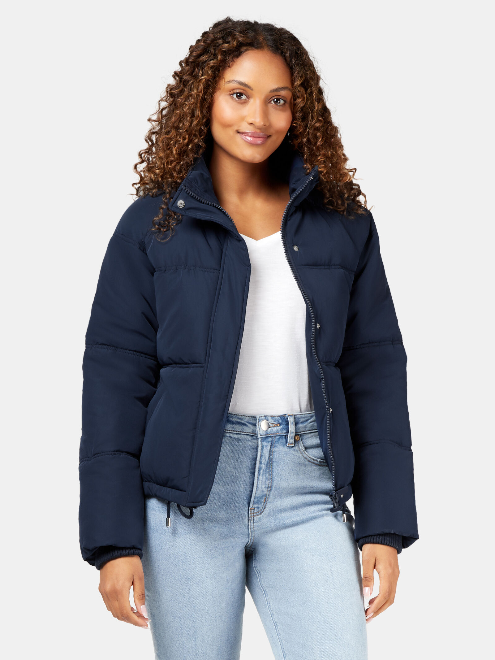 Puffer jacket with jeans online