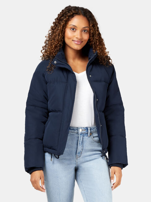 Mabel Short Puffer Jacket, Blue, hi-res