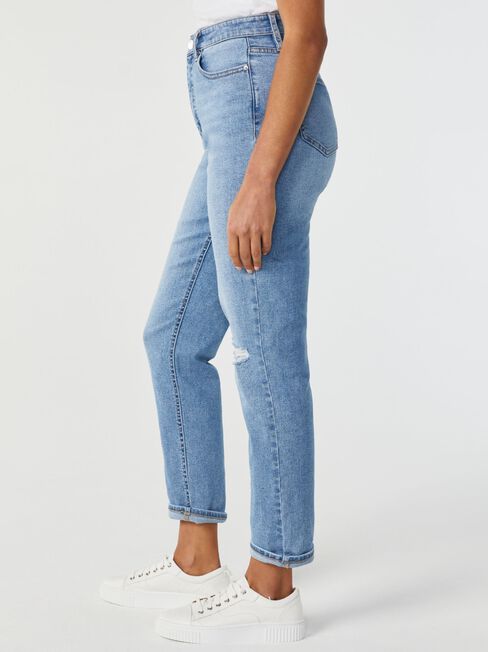 Brooke High Waisted Tapered Crop Jeans, Distressed, hi-res