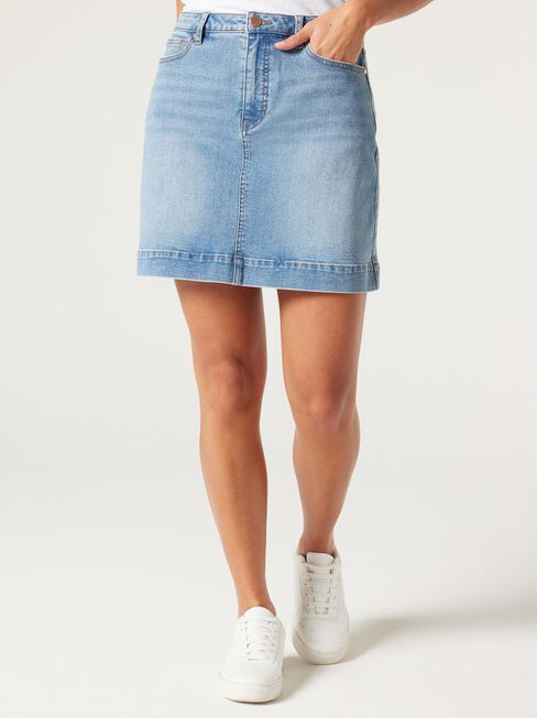 Isabel Denim Skirt, Mid Vintage, hi-res