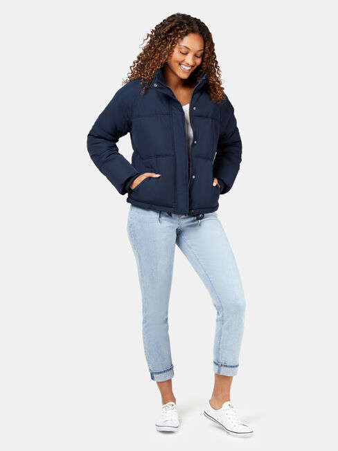 Mabel Short Puffer Jacket, Blue, hi-res