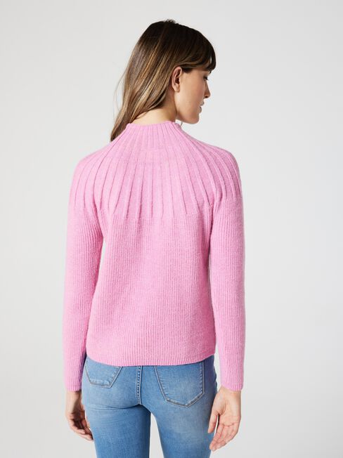 Luna Neck Detail Pullover, Candy Floss, hi-res