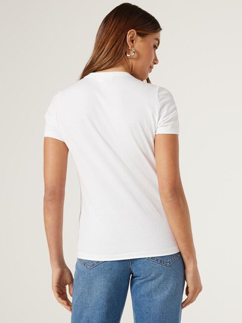 Classic Crew Neck Tee, White, hi-res