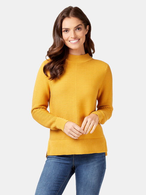 Hailey Cotton Knit, Yellow, hi-res