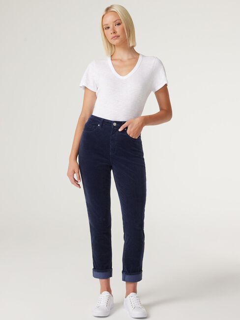 Brooke High Waisted Tapered Crop Jeans, Royal Blue, hi-res