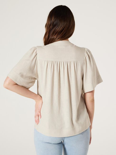 Alissa Flutter Sleeve Top, White, hi-res