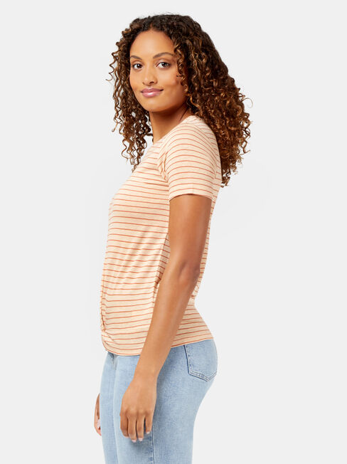 Nia Knot Front Tee, Red, hi-res