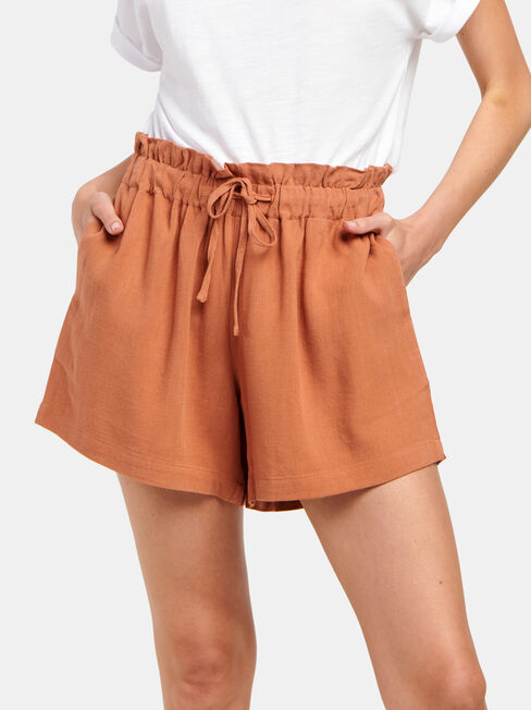 Joanna Core Linen Blend Short, Red, hi-res