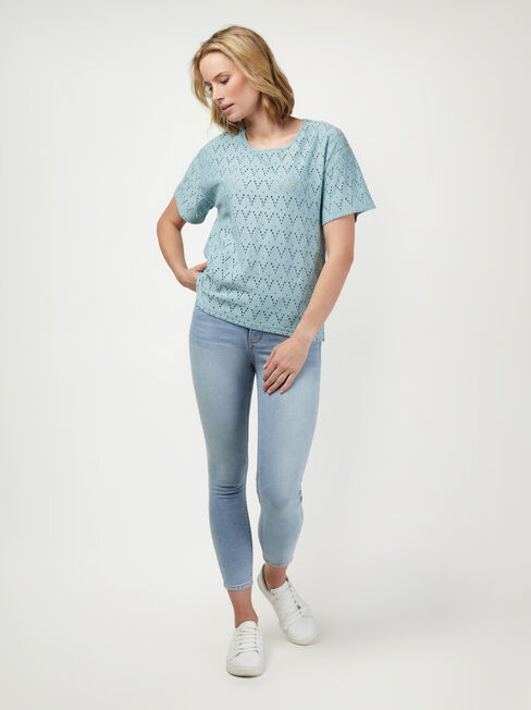 Alexa Cotton Tee, Blue, hi-res