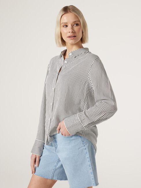 Delaine Essential Shirt, Stripe, hi-res