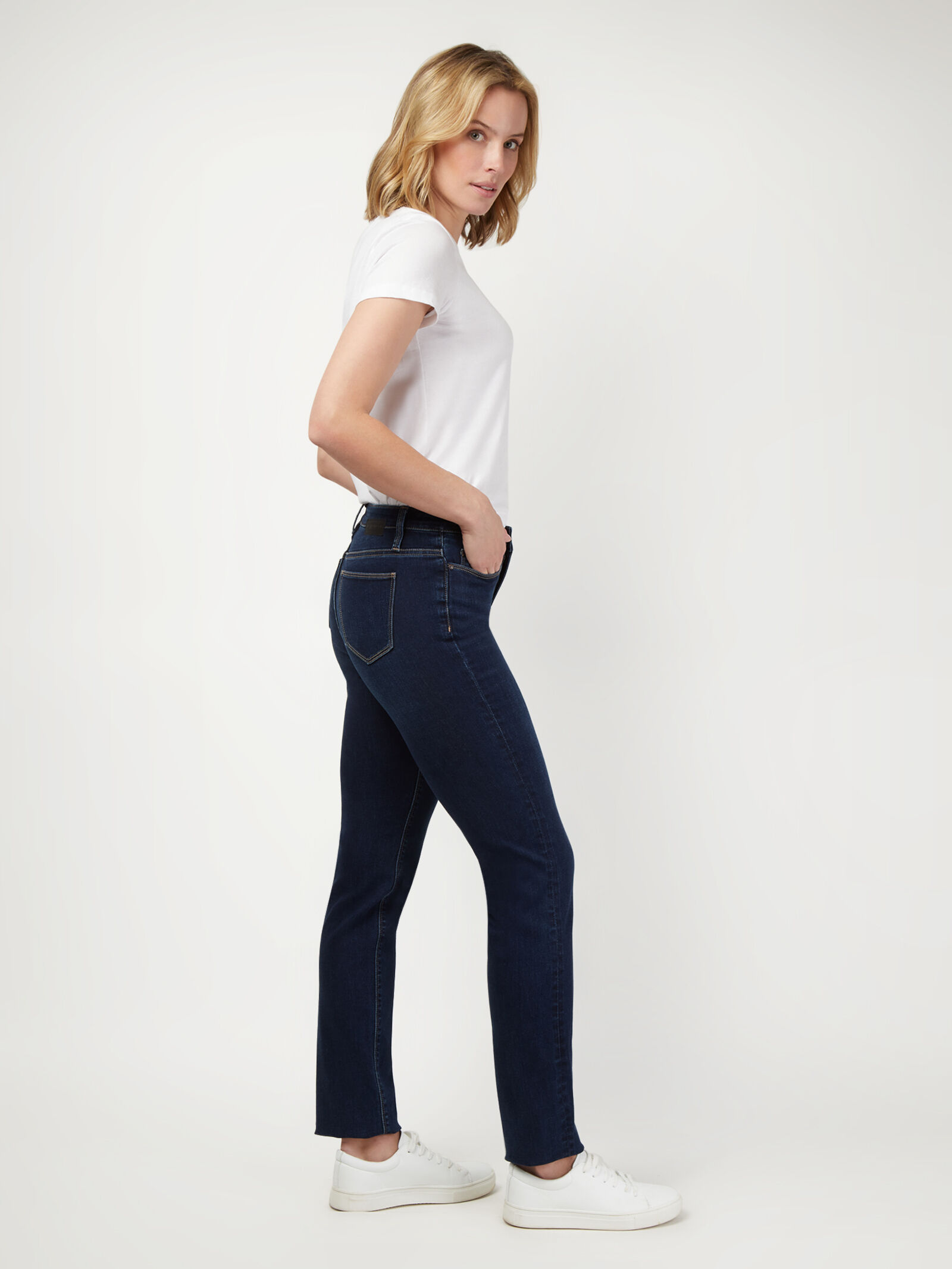 Slim straight top jeans women