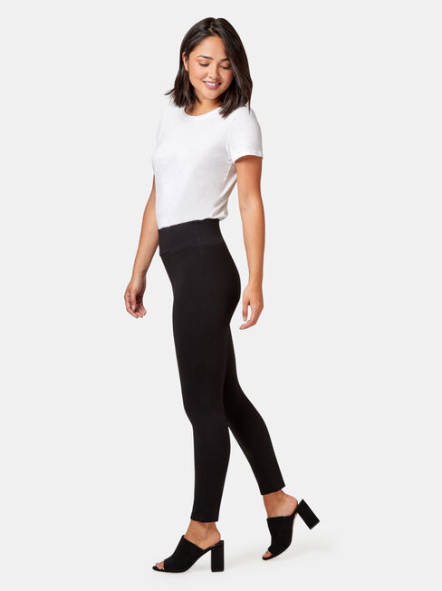 Naomi Tummy Trimmer Ponte Pant, Black, hi-res