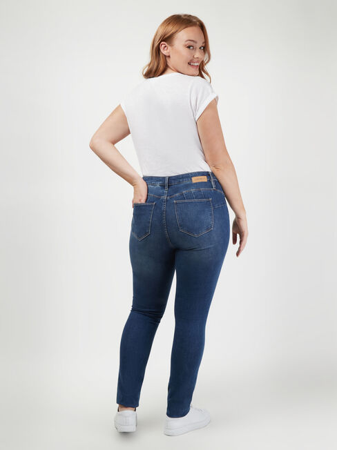 Curve Embracer Butt Lifter Skinny Jeans Mid Sapphire, Mid Indigo, hi-res