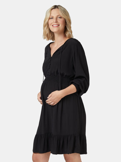 Bronte Maternity Dress, Black, hi-res