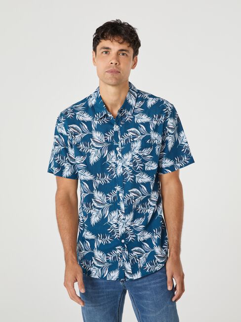 SS Asher Print Shirt, Grey, hi-res