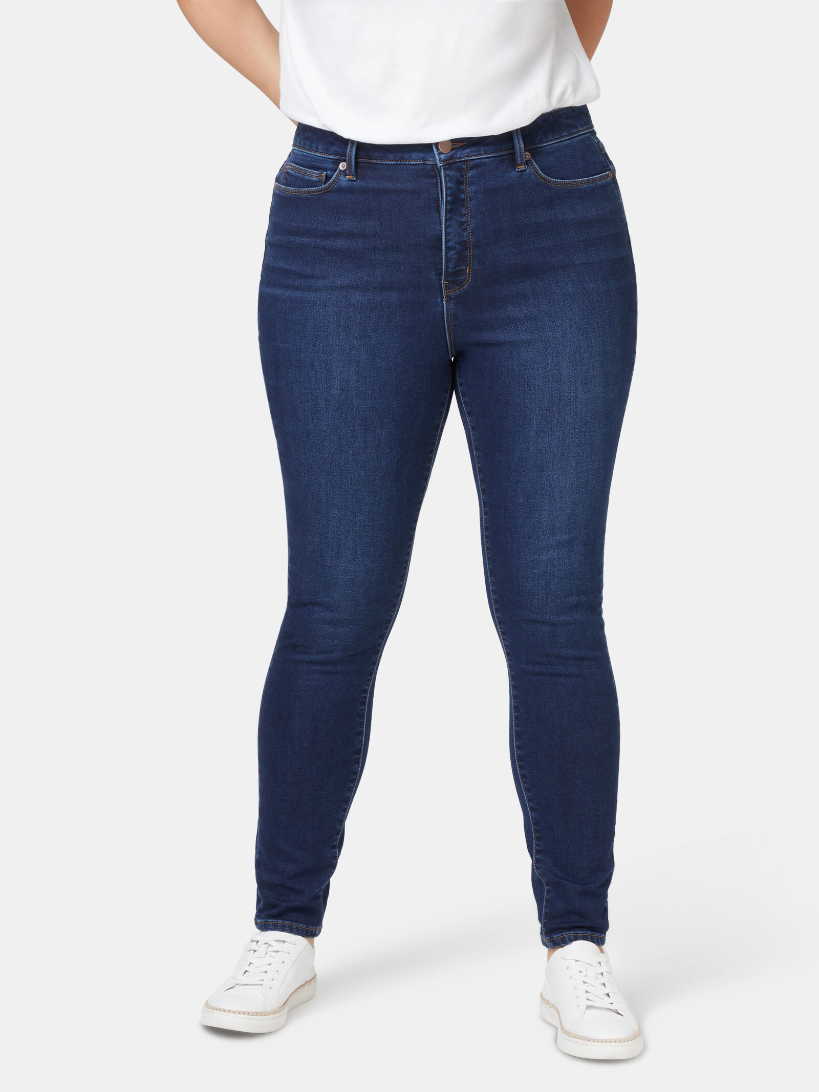 Feather Touch Curve Embracer High Waisted Skinny 7 8 Jeans Dark Indigo