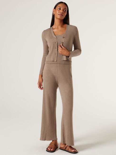 J-Luxe Chunky Rib Pant, Taupe, hi-res