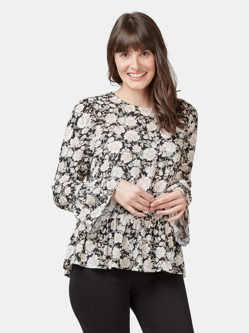 Kinsley Lace Detail Blouse, Floral, hi-res
