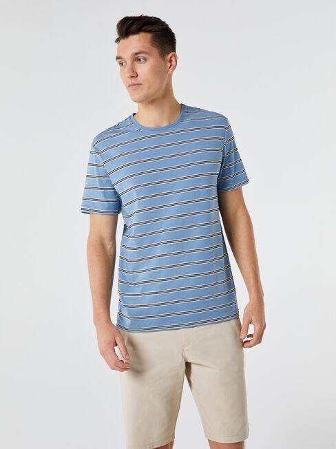 SS Odin Stripe Crew Tee, Blue Stripe, hi-res