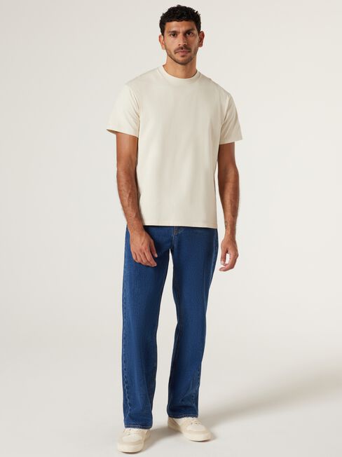 Ace Relaxed Fit Basic Crew Tee, Chalk, hi-res