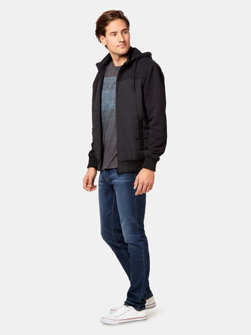 Frederick Zip Thru Hoodie, Black, hi-res