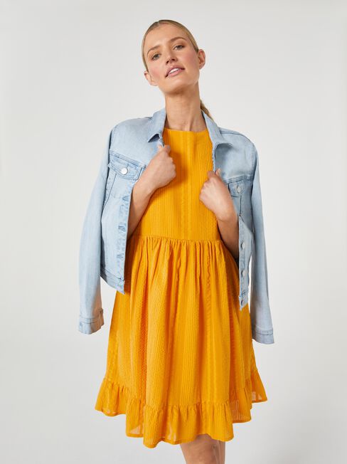 Berry Babydoll Dress, Yellow, hi-res