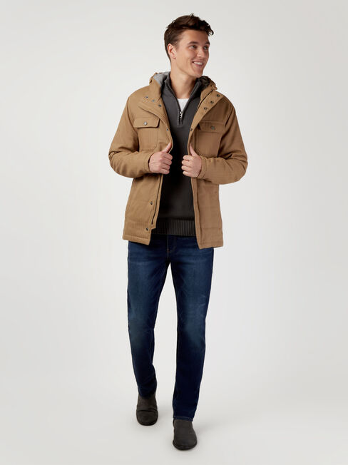 Dante Drill Jacket, Brown, hi-res