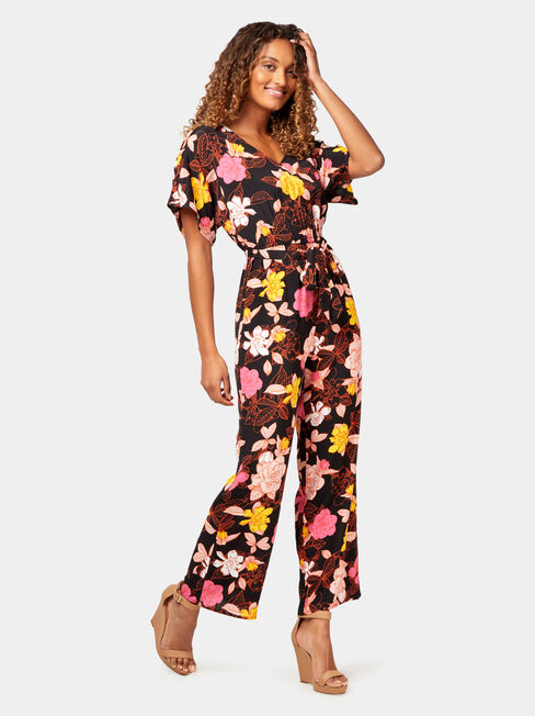 Tabitha Printed Jumpsuit, Black, hi-res