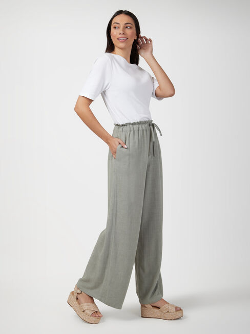 Willow Wide Leg Pant, Green, hi-res