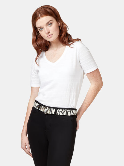 Zebra Print Belt, Print, hi-res