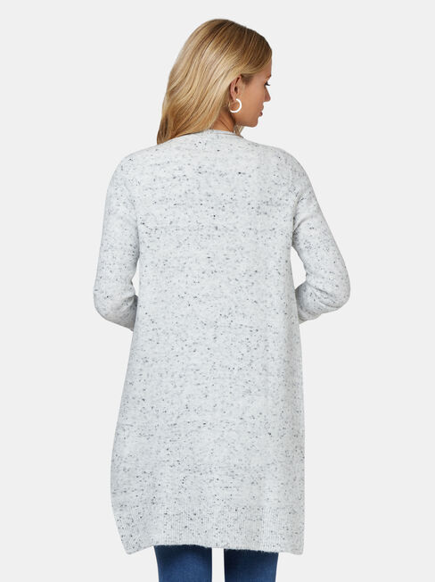 Cora Longline Cardigan, Grey, hi-res