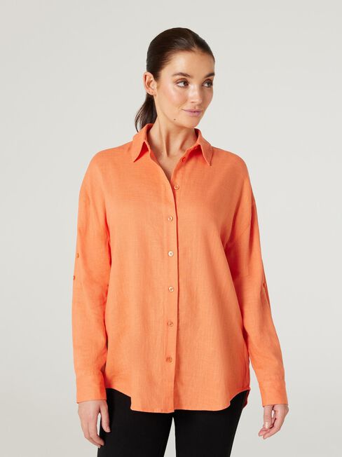 Rudi Relaxed Shirt, Orange, hi-res