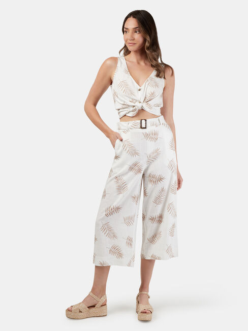 Beth Wide Leg Pant, White, hi-res