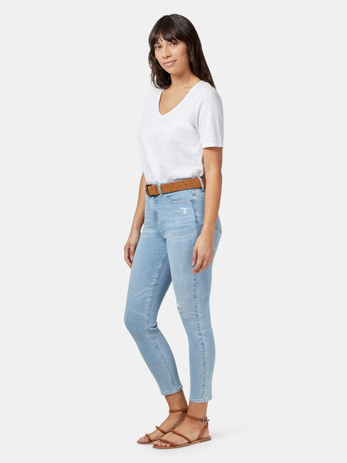 Eimear Square Buckle Belt, Brown, hi-res