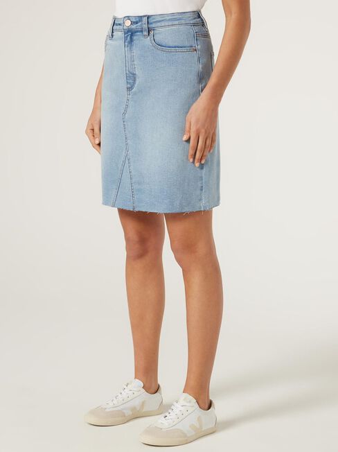Aubrey Denim Skirt, Blue, hi-res
