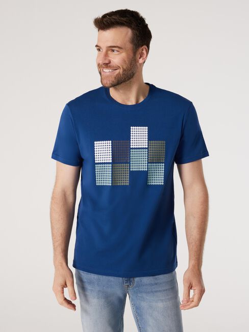 SS Luis Print Crew Tee, Blue, hi-res