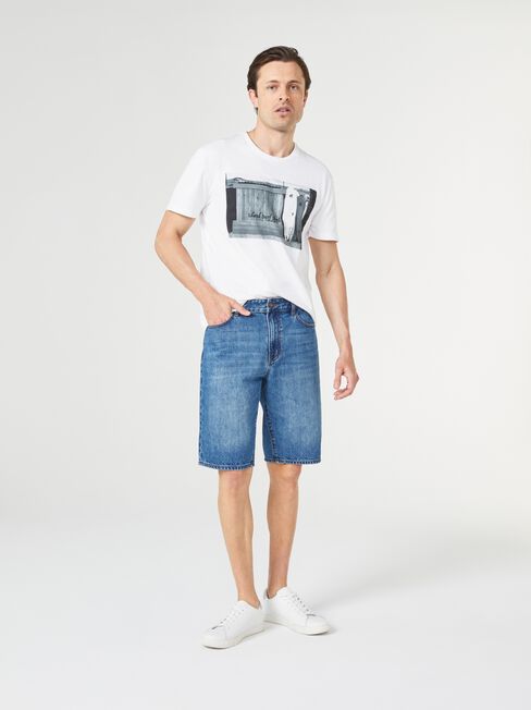 SS Wallace Print Crew Tee, White, hi-res
