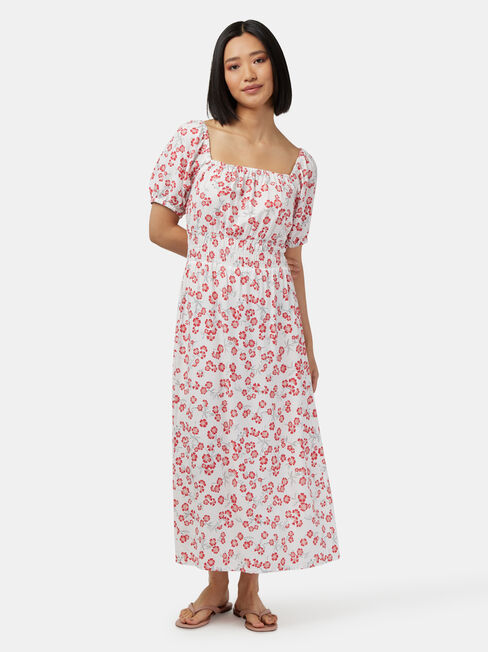 Natalia Shirred Waist Dress, Print, hi-res