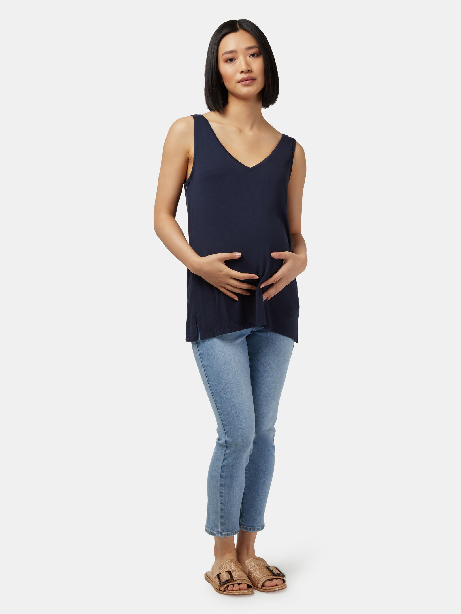 V neck nursing best sale tank