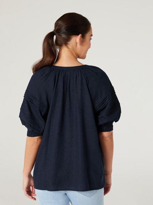 Aubrey Tuck Detail Raglan Top, Ink, hi-res