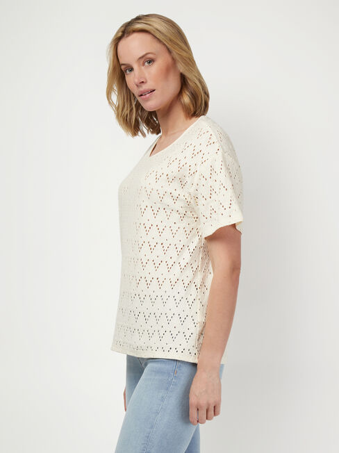 Alexa Cotton Tee, Brown, hi-res