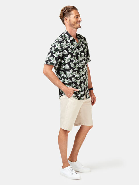 Fox Short Sleeve Print Shirt, Black, hi-res