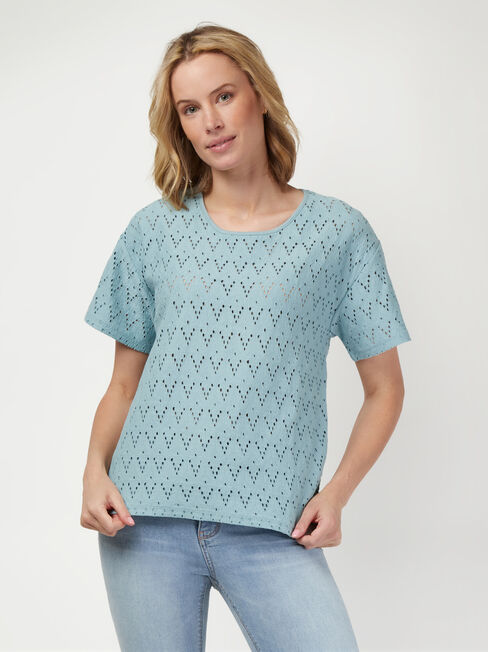 Alexa Cotton Tee, Blue, hi-res