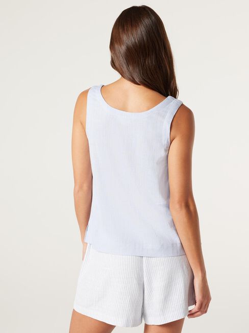 Addison Linen Tank, Dusty Blue, hi-res