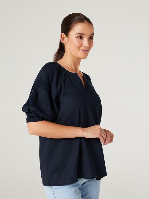 Aubrey Tuck Detail Raglan Top, Ink, hi-res