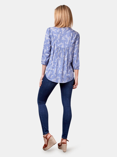 Maxine Textured Shirt, Blue, hi-res