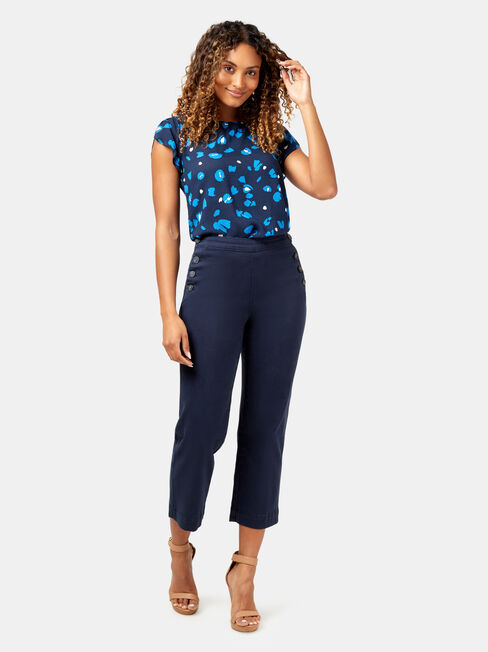 Arianna Button Side Pant, Blue, hi-res