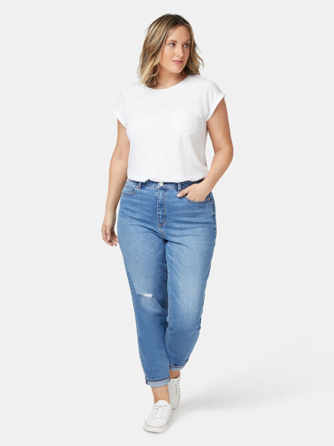 Curve Embracer Mom Jean, Mid Indigo, hi-res