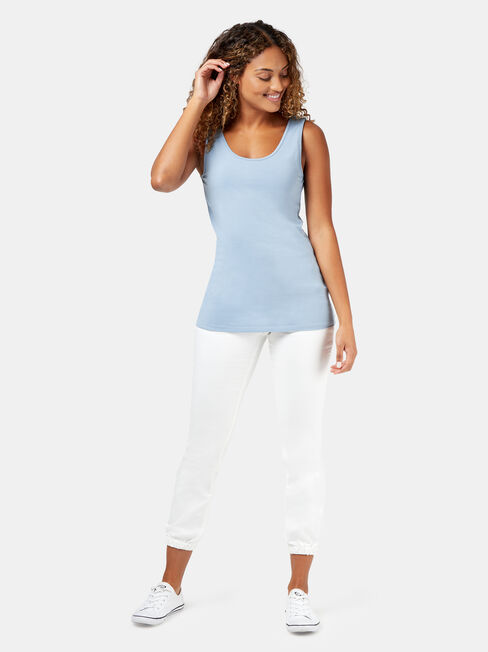Post Maternity Cotton Nursing Tank, Blue, hi-res
